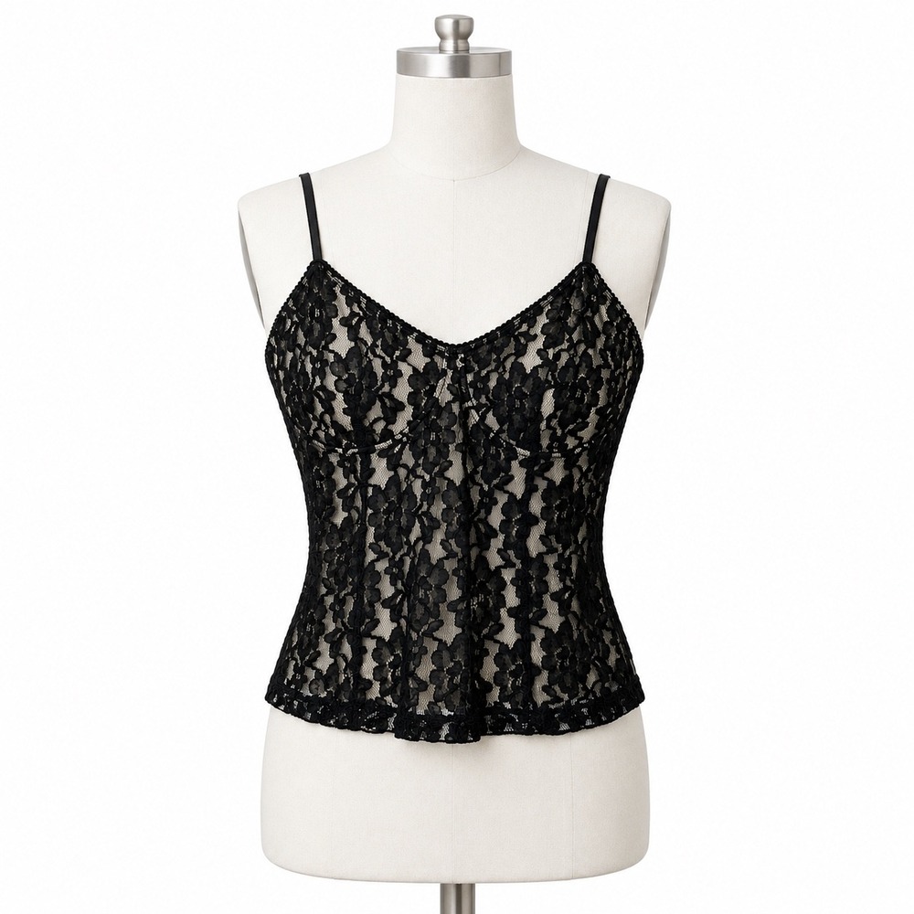 The Limited Y2K Black Lace Babydoll Cami Tank Top Women's Medium Whimsigoth